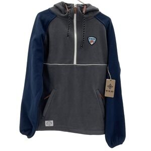 Ski The‎ East Half Zip Hooded Trekker Fleece Mens Small Gray